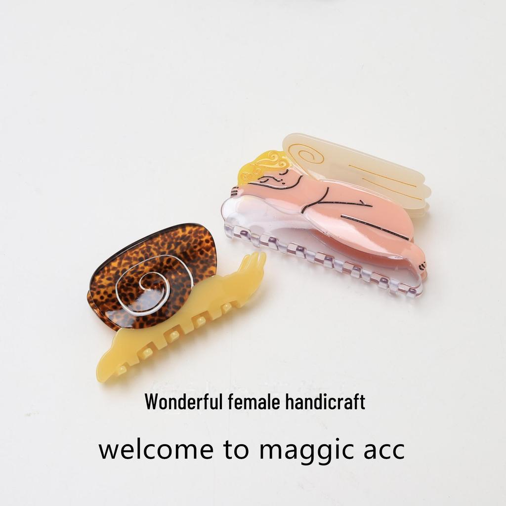 Evropská a americká sponka do vlasů Šnek Slunečnice Andělské vlasy - Acetátová dámská žabka Vlasový doplněk