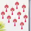 Lotus Hangings, Pack of 10 | Pink | Decoration Home Decor Wall Door Mandir Pooja Room, Pink Lotus Tassel Wall Hanging, Wedding Backdrop Decorative