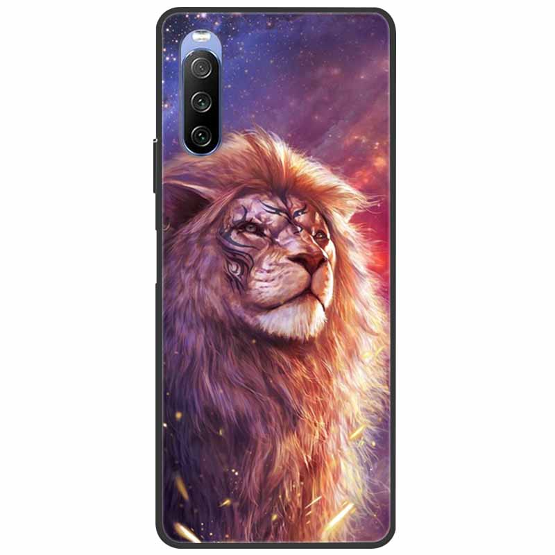 Soft Cover For Sony Xperia 10 III /5 III /1III Case Silicone Painted Marble Cat Funda Cover for Sony Xperia 1 II /10 II /5 Coque