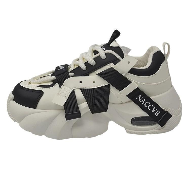 Spring thick-soled heightening dad shoes women's niche design sense versatile sports and leisure single shoes