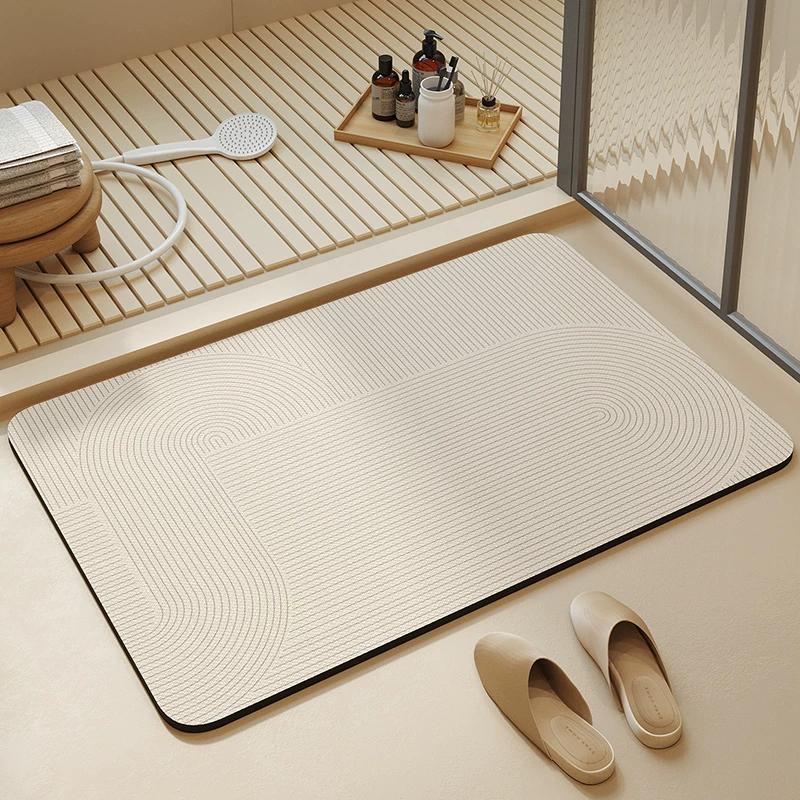 Bathroom Mats Cream Wind Diatom Mud Absorbent Pad Bathroom Entrance Mat Bathroom Toilet Quick-Drying Non Slip Carpet