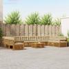 Outdoor Sofa Set 11 pcs Natural & Beige Solid Acacia Wood