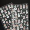 Adesivi per Unghie Natalizi Cartoon con Pupazzo di Neve, Orso e Pinguino in Rilievo
