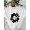 Women's Pure Short Chrysanthemum Print Blouse Chrysanthemum Flower Top for Summer Short Sleeved Harajuku Tops Tees