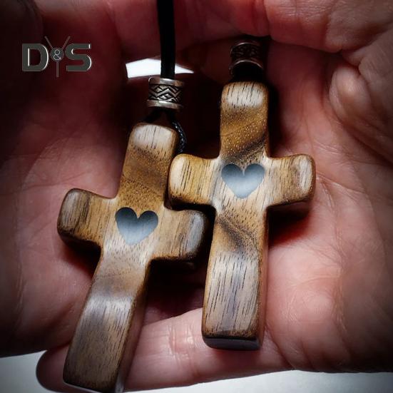 1/2/3 szt. Brelok do kluczy Zawieszka Serce Nadruk Urok Brelok Orzechowy Modlitwa Brelok Symbol Wiary Przypomnienie Inspirujący Chrześcijański Prezent