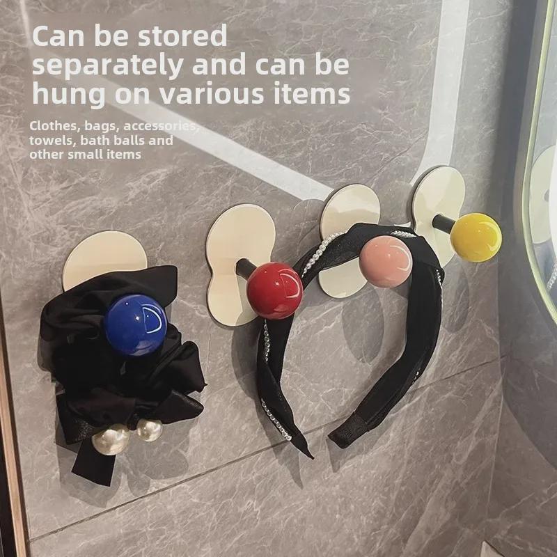 Punch-Free Adhesive Bathroom Towel Hook - Strong, Wall-Mounted, Creative Storage Solution