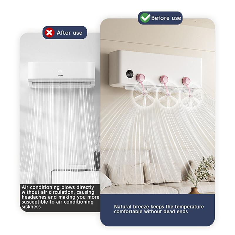 2/3Pcs Wall Mounted Conditioning Guide Fan Adjustable Plastic Air Conditioner Vent Cover Windmill Shaped Anti Direct Blowing