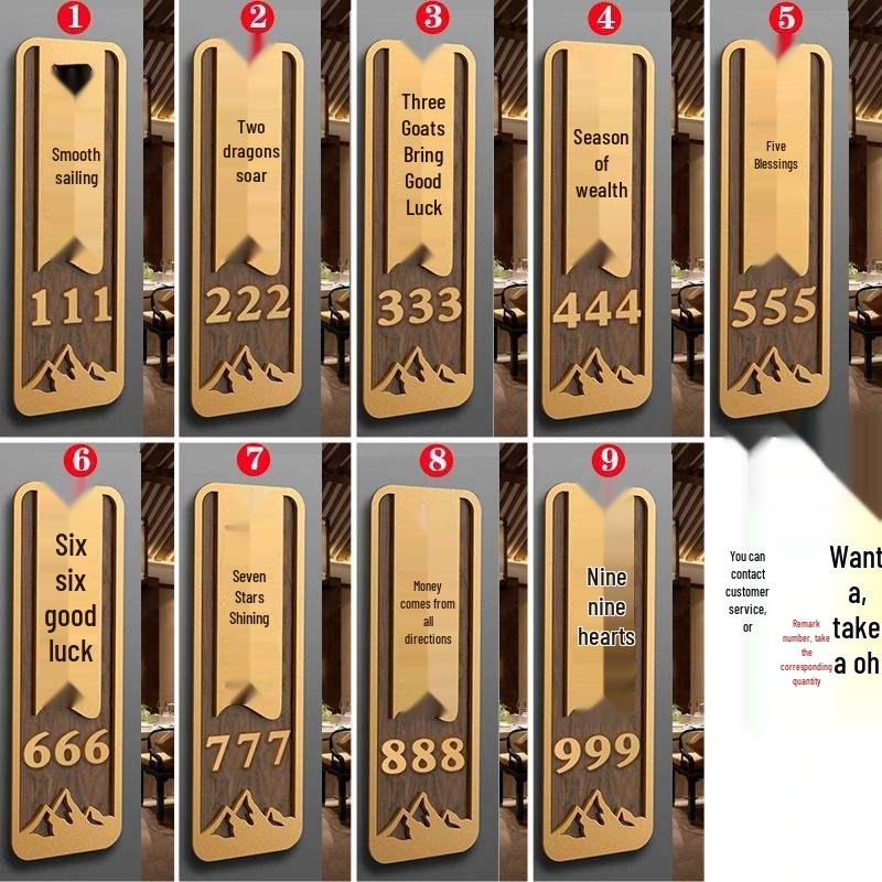 Elegant Chinese Style Hotel and Teahouse Signage for Private Rooms and Club