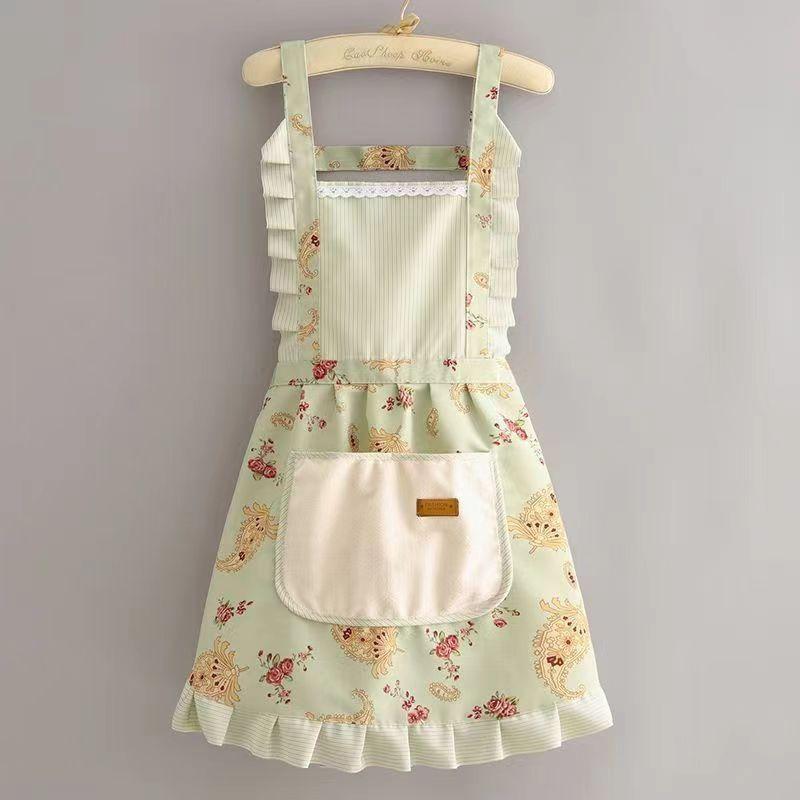 Kitchen Household Cooking Apron Anti-fouling and Dirt-resistant Adult Work Apron Work Clothes Women