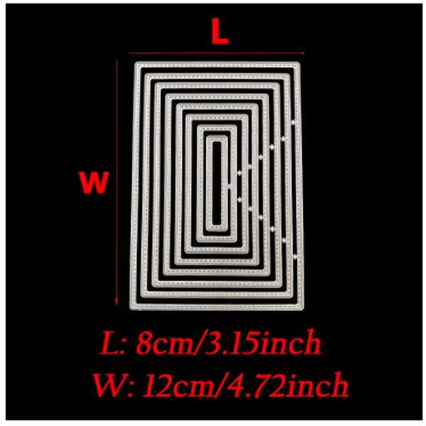 Layered Frame Cutting Dies Set – Rectangle, Square, Circle, Oval, Heart & Star Metal Dies for Card Making, Scrapbooking & Paper Crafts