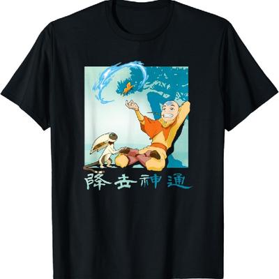 Avatar Der Herr der Elemente Aang & Momo Magische Kraft Logo T-Shirt