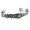 Nordic Viking Stainless Steel Rune Cuff Bracelet