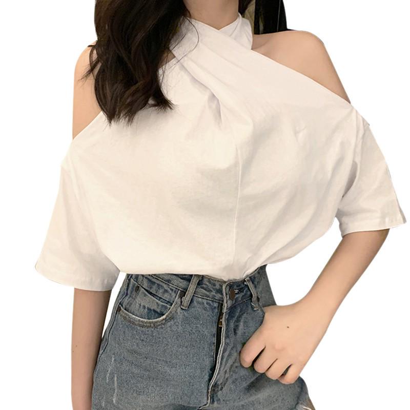 

Футболка с короткими рукавами и крестиком без бретелек One Size белый