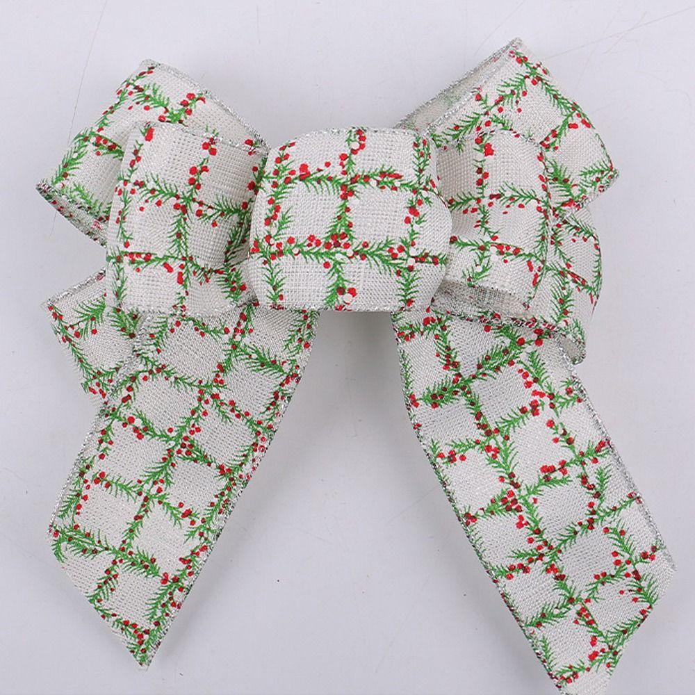 Exquisite Christmas Bows Pendant Linen Wreaths Bowknot Ornaments  Merry Christmas Decorations