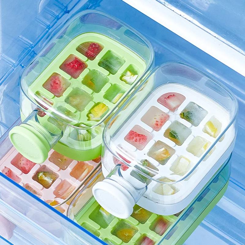 Ice Tray with Straw Food Grade 2 in 1 Ice Making Mold Ice Drink Bottle Silicone Ice Tray Outdoor Beverage Cup