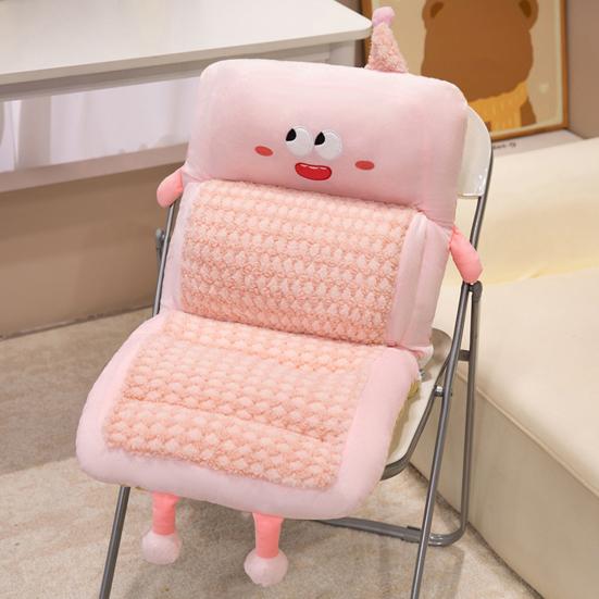 Plush Office Seat Cushion Soft Cartoon Seat Pad with Lumbar Pillow And Back Support Non-Slip Rocking Chair Cushion for Dorm Floor Car Office Patio