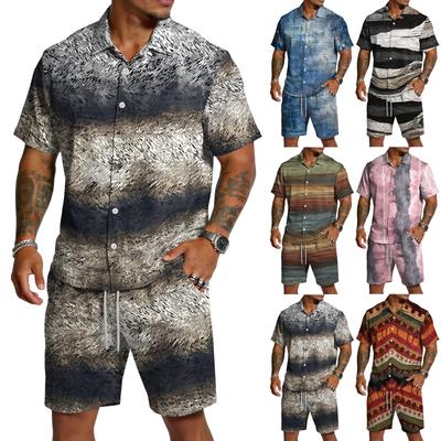 Men's Casual Lightweight Breathable Short-Sleeve Shirt And Shorts Set