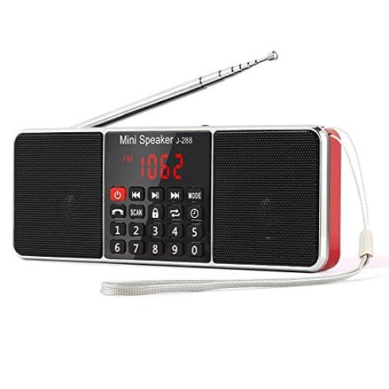 

Портативне радіо Gemean з широким Bluetooth-динаміком, сумісне з бездротовим Bluetooth Stereo AUX та довгою антеною зі сплячим режимом. Ідеально для використання на вулиці