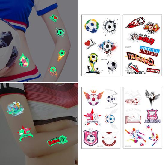 

10шт / набор футбол татуировки наклейки различные украшения DIY солнцестойкий безопасный светящийся временный фаворит вечеринки