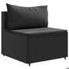 VidaXL Garden Lounge Set 4 Pcs with Cushions Black Wicker, Outdoor Sofa Set, Garden Corner Sofa, 3308051