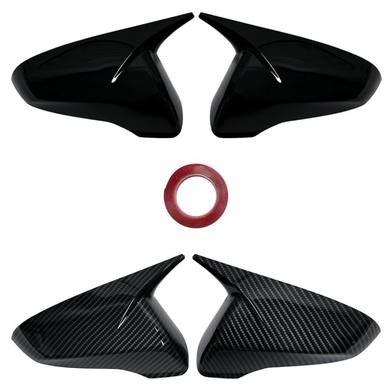 Auto-Rückspiegelabdeckung Gehäuse Kohlefaser/Glänzend Schwarz Seitenflügel Spiegelkappe Für Hyundai Veloster 2018-2025 Autozubehör