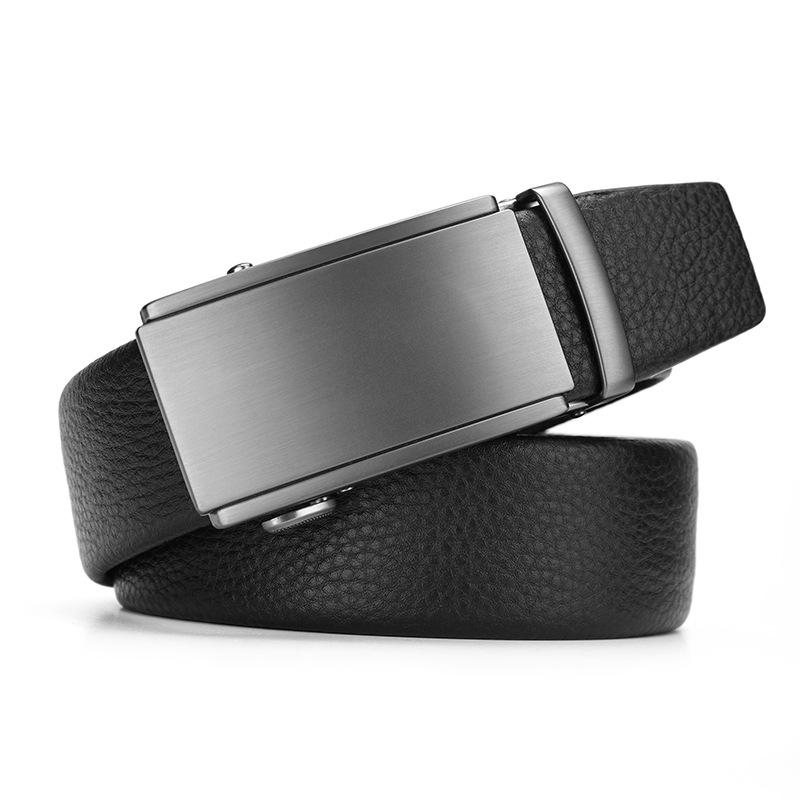 New Men'S Belt Genuine Leather Business Belt Casual Versatile Automatic Buckle Belt Men'S