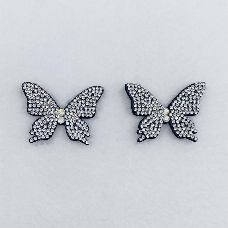 Rhinestone Butterfly Patch Hair & Clothing Accessories Set