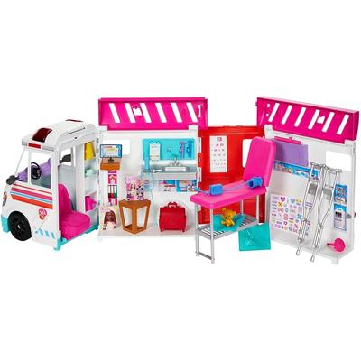 Barbie Barbie and the Job! Ambulance Doctor Set with Lights and Sounds Doll Not Included Playset for Ages 3 and Up