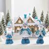 Window Scene Christmas Decoration Telescopic Doll New Blue Christmas Snowman Xmas Ornament