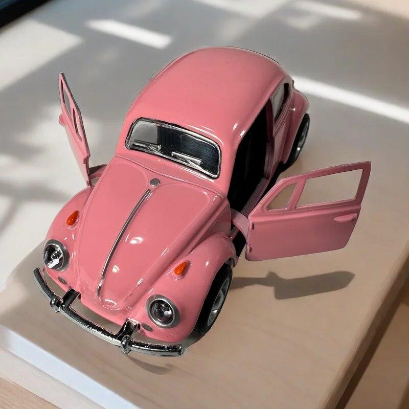 1:36 Alloy Pull-Back Beetle Car Toy - Double Door Trolley ModelCollectible Diecast Vehicle for Boys Kids (Durable Metal Body)