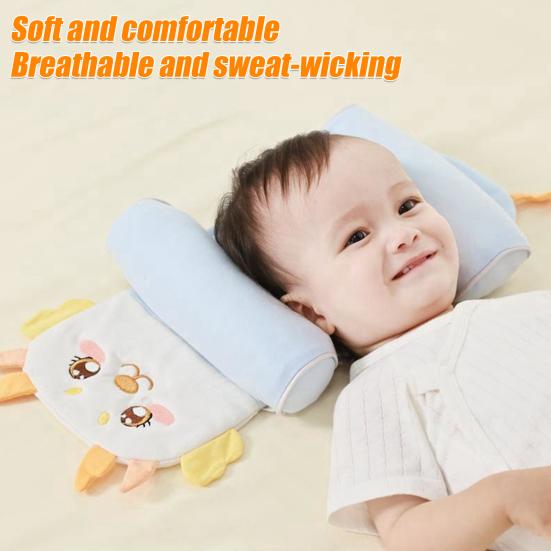 Baby Support Pillow Soft Breathable Infant Head Cushion for Newborns 0-12 Months Sleeping Lightweight Travel-friendly Baby Shaped Pillowcase