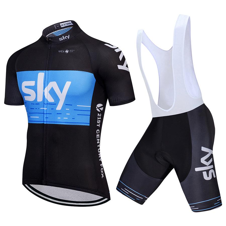 

Bicycle Clothing Sky Team Mountain Bike Bicycle Team Edition Cycling Suit Set Strap Short Sleeve Set 2026 Summer Breathable Cycling Suit Set XS