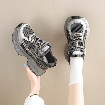 Fashion Dad Shoes Women's Muffin Platform Sports and Leisure 2025 Autumn New Mesh Non-slip Lightweight Height-increasing Sports Shoes