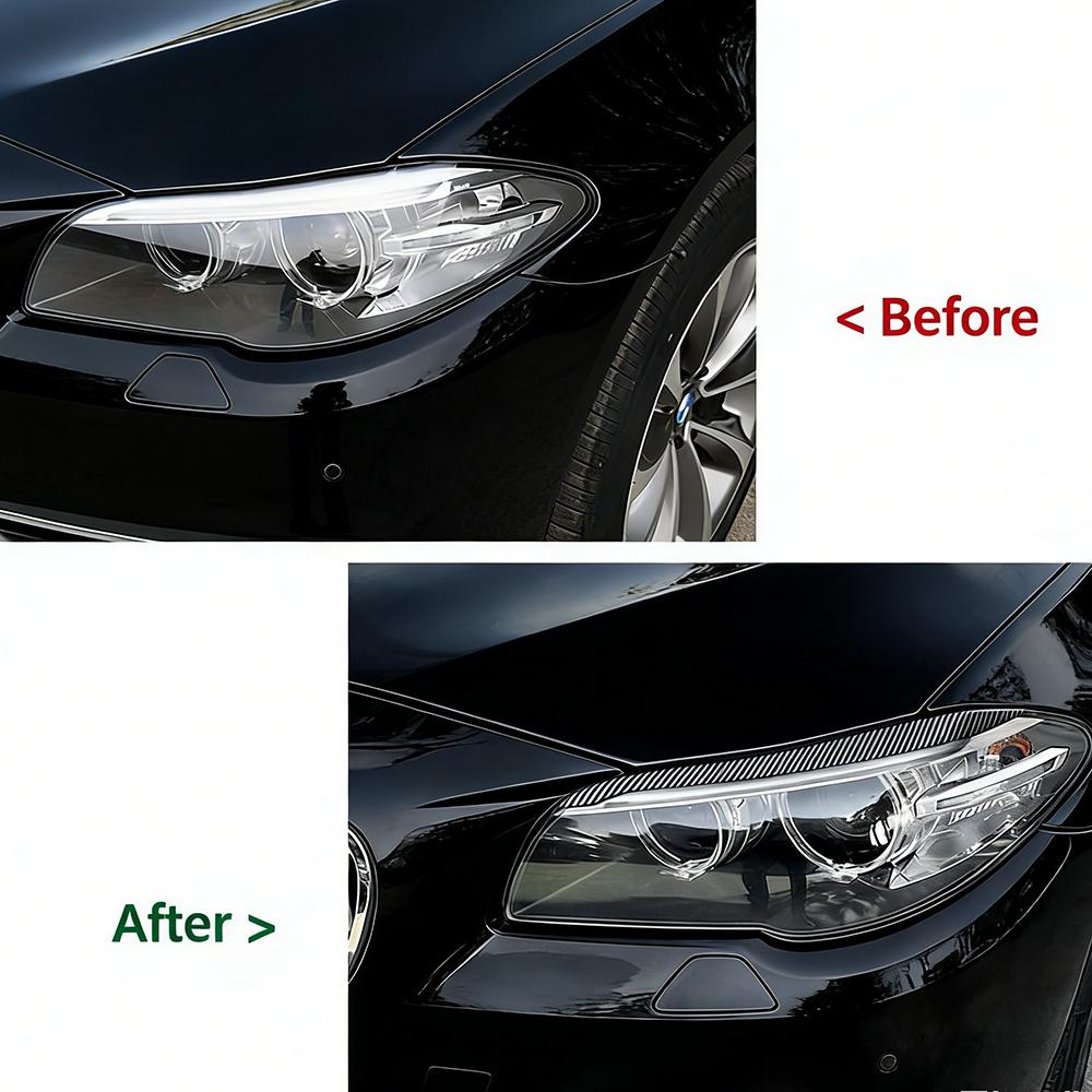 For BMW 5 Series F10 F11 2015-2017 ABS Car Headlights Eyebrow Eyelids Trim Cover Cover Accessories Black/Carbon Look
