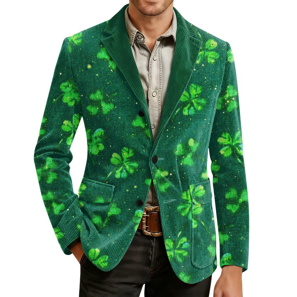 Herren Druck Kord Warm Taschen Anzugjacke Cardigan Herren Freizeitanzug