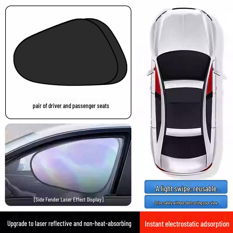 Magnetic Car Side Sunshade: UV Protection, Heat Insulation, Clear View Sunshade Curtain