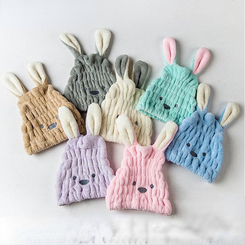 

Women Chirdren Hair Drying Hat Quick-dry Microfiber Hair Towel Cap Hat Bath Hat Solid Towel Cap Super Absorption Hair Dry Cap 20x20cm