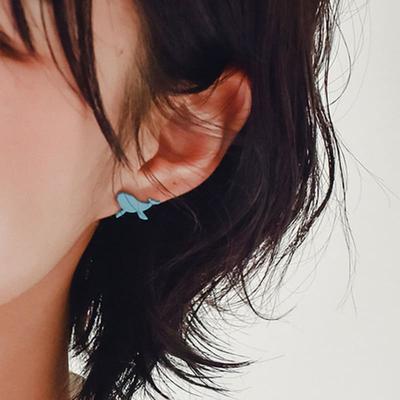 Lanterna Whale Silhouette Earring -1ea (4colors)