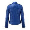 SKINOUTFIT Women's Motorcycle Leather Jacket Genuine Royal Blue Lambskin Cafe Racer Biker Outerwear