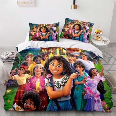 Magic Full House Three-Piece 3D Digital Printing Quilt Cover Pillowcase