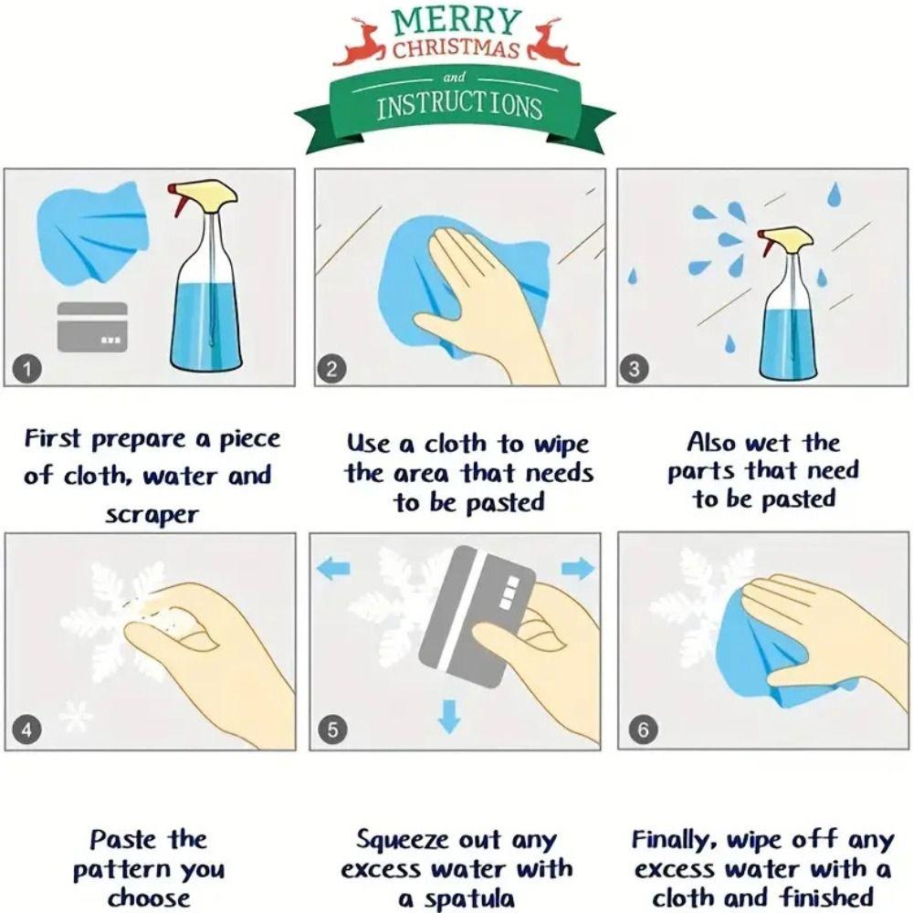 PVC Christmas Window Sticker Large Electrostatic Sticker Xmas Decals Classroom