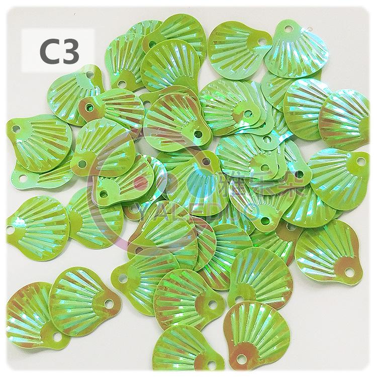 Yale Dobe Fish Scale Fan-Shaped Sequins 22x24mm for DIY Ethnic Costume Sewing