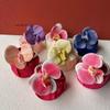 Satin Silk Fabric Flower Knot Handbag Orchid Design Wedding Candy Bag Jewelry Packaging Box