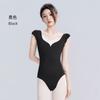 Womens Short Sleeve V-Neck Ballet Leotard With Lace Trim Dance Training Yoga Gymnastics
