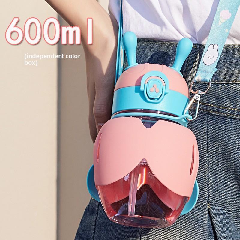 

Cartoon Bee Kids Water Cup With Sealed Leakproof Lid For Outdoor Travel And Gift рожевий