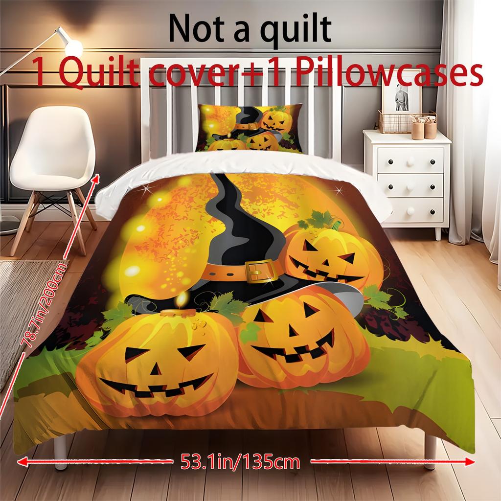 Duvet Cover Printed With Christmas Decoration Super Soft Brushed Microfiber Double Bed Comfortable Set With Zipper Closure And 2 Pillowcases