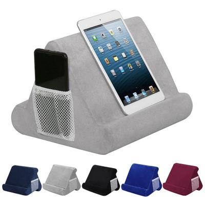 Tablet Yastık Tutucu Yan Ağ Cepli Taşınabilir Seyahat Ofis Masası Yatak Çok Açılı Tablet Yastık Yumuşak Cep Telefonu Peluş Yastık Standı