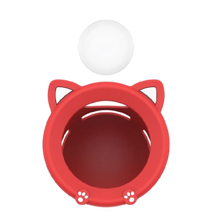 

Kitten Ear Pattern Silicone Skin Scratchproof Shell for Alarmo Clock Skin Sleeve Clock Housing Dustproof Flexible Cover червоний