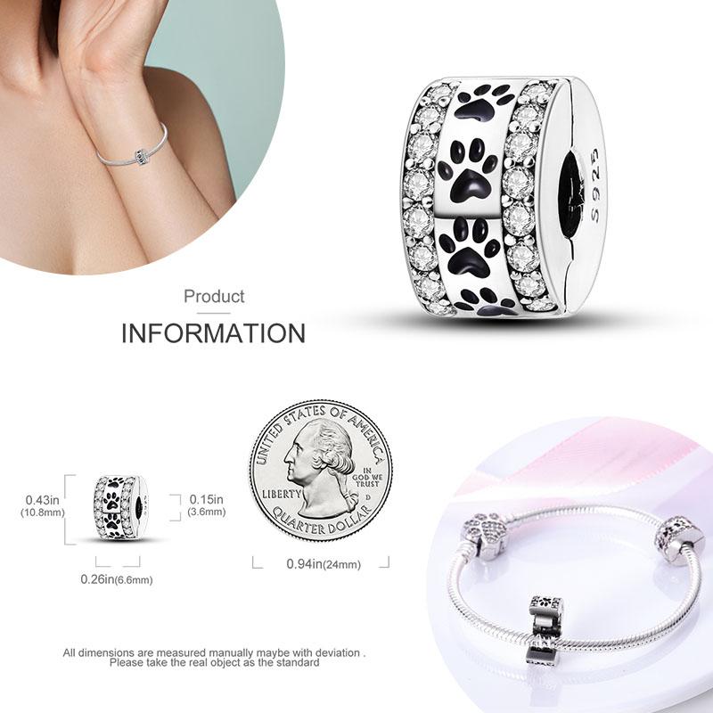 Original Clip Charm Butterfly Cat Fit Bracelet Diy Pave Cz Clasp Stopper Beads Fashion Jewelry