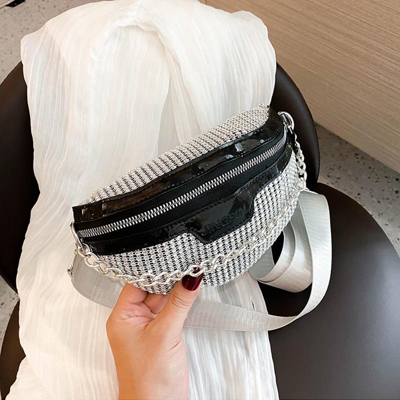 Casual Rhinestones Waist Pack Shiny Crystal Fanny Packs Crossbody Bags Evening CLE